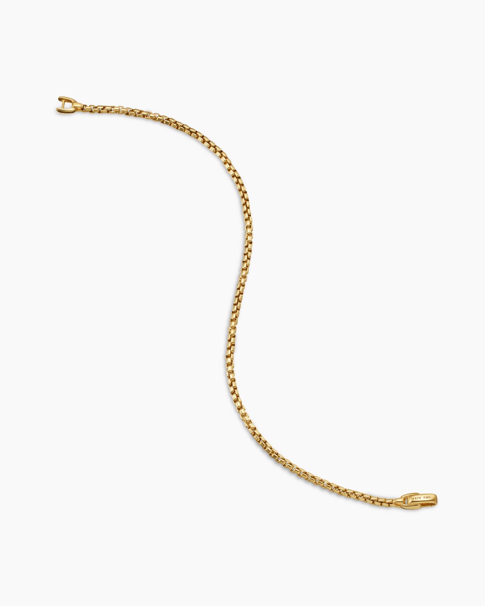 Mens Box Chain Bracelet in 18ct Yellow Gold, 2.7mm