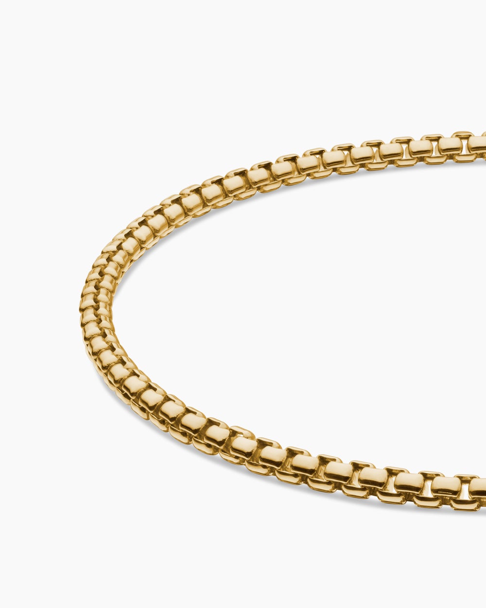 Mens Box Chain Bracelet in 18ct Yellow Gold, 2.7mm