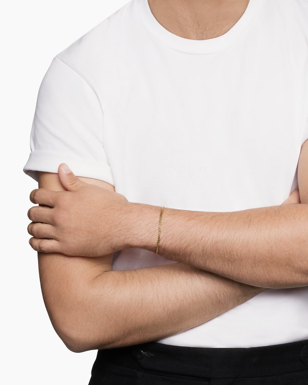 Mens Box Chain Bracelet in 18ct Yellow Gold, 2.7mm