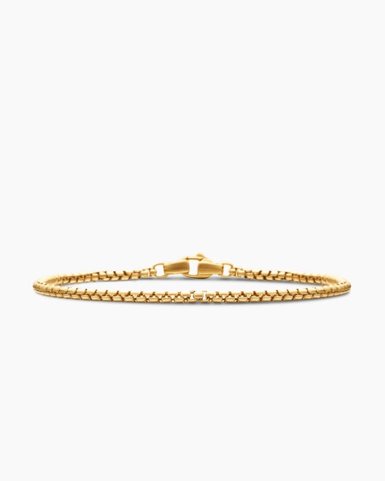 Box Chain Bracelet in 18K Yellow Gold, 2.7mm
