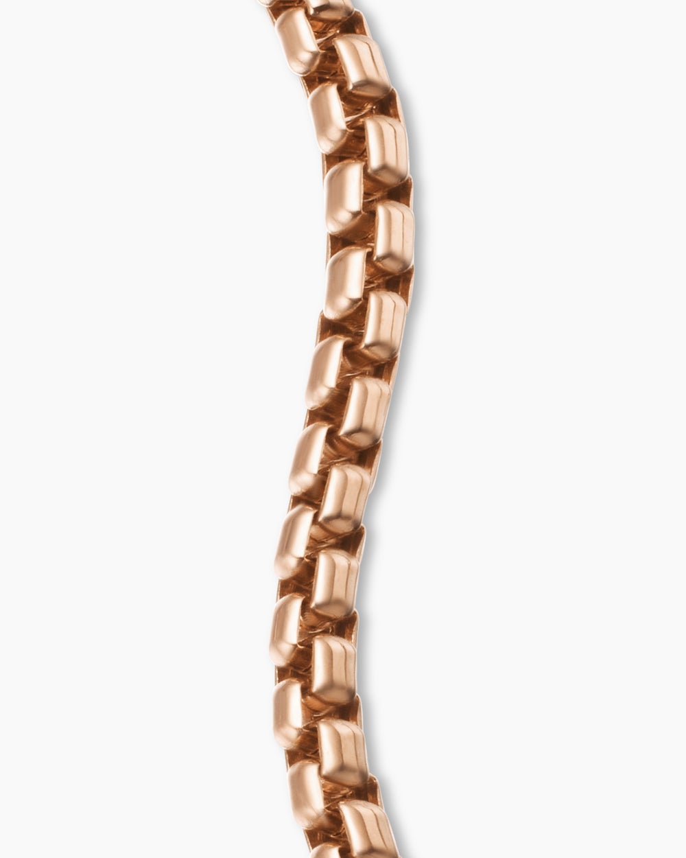 Mens Box Chain Bracelet in 18K Rose Gold, 2.7mm