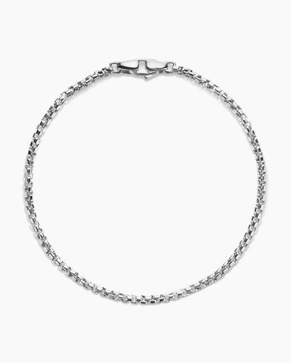 Box Chain Bracelet in Platinum, 2.7mm