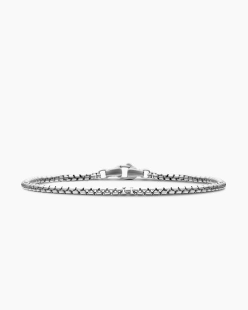 Mens Box Chain Bracelet in Platinum, 2.7mm