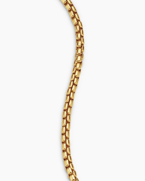 Mens Box Chain Bracelet in 18ct Yellow Gold, 3.4mm