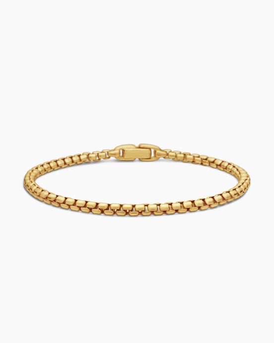 Box Chain Bracelet in 18K Yellow Gold, 3.4mm