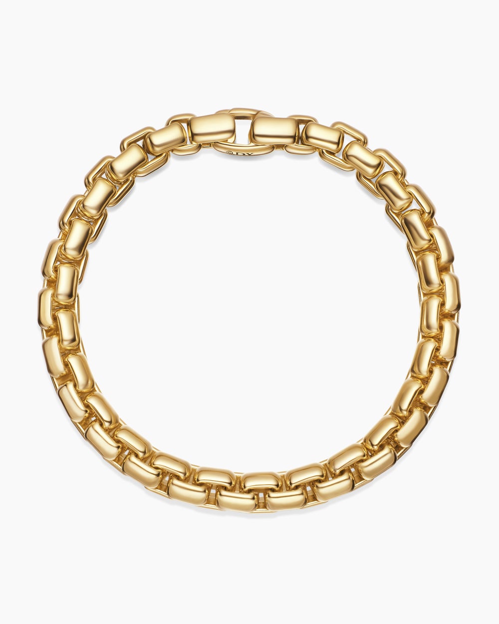 Mens Box Chain Bracelet in 18K Yellow Gold, 7.3mm