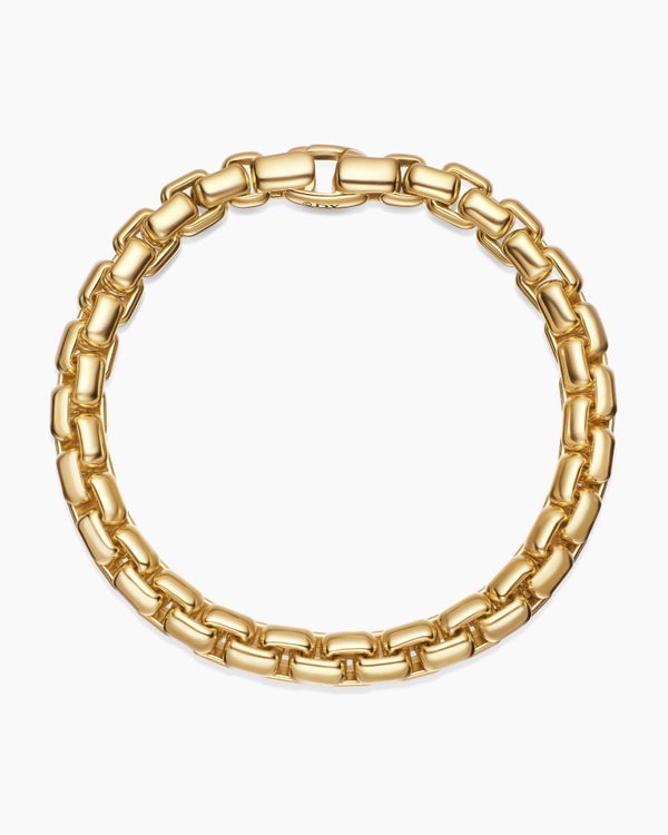 Box Chain Bracelet in 18K Yellow Gold, 7.3mm