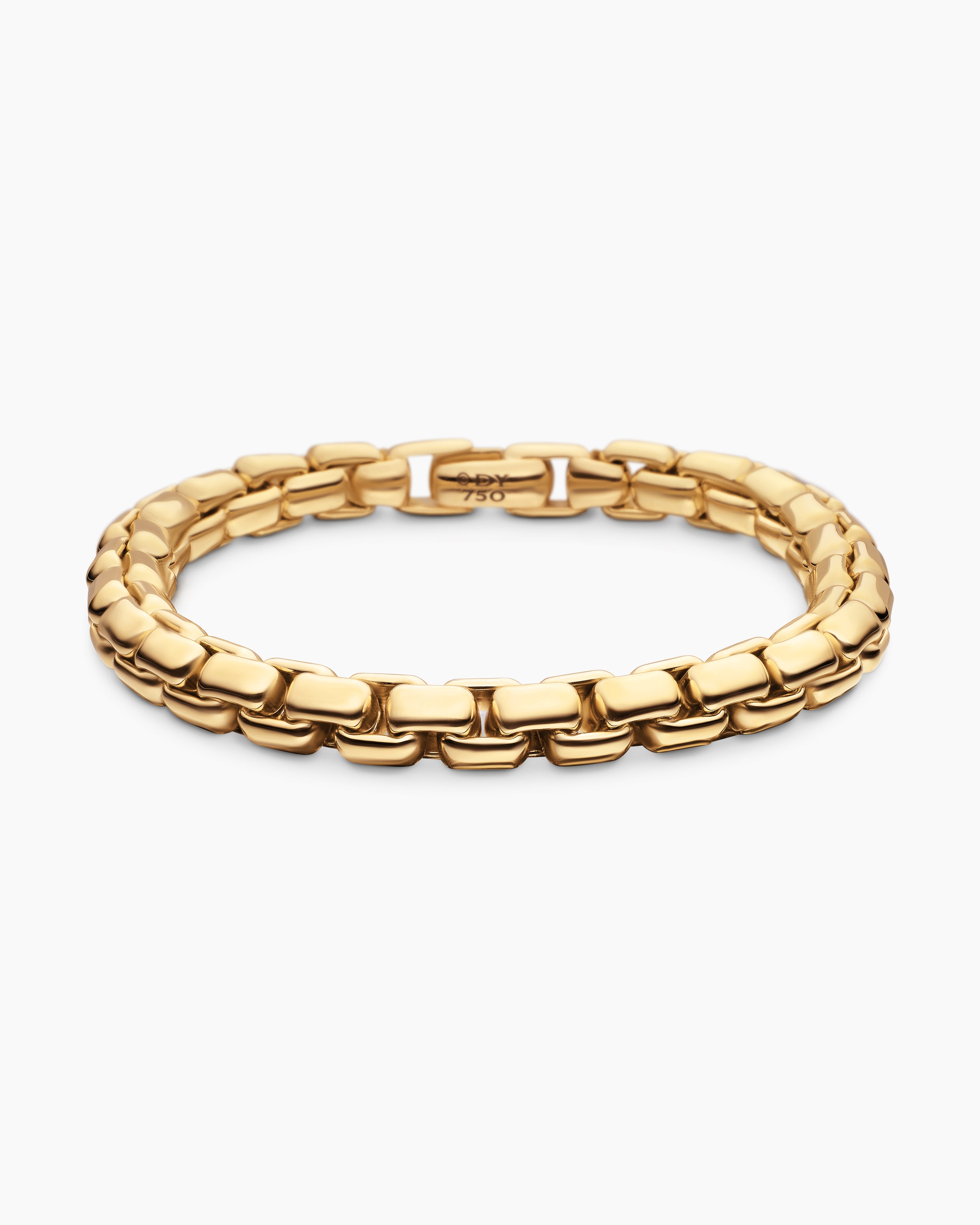 Bracelet Box Chain en or jaune 18 carats, 7,3 mm homme 