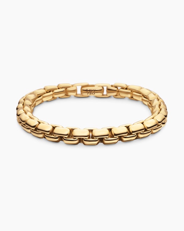 Box Chain Bracelet in 18K Yellow Gold, 7.3mm