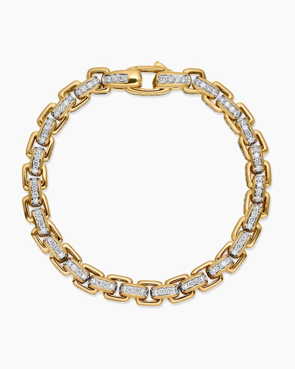 Box Chain Bracelet in 18K Yellow Gold, 7.3mm