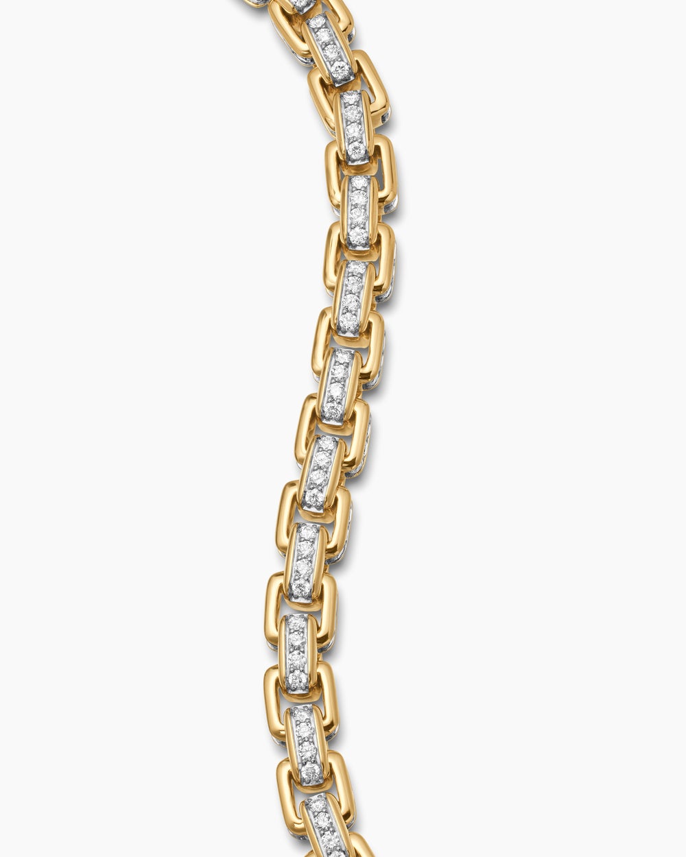 Mens Box Chain Bracelet in 18K Yellow Gold, 7.3mm