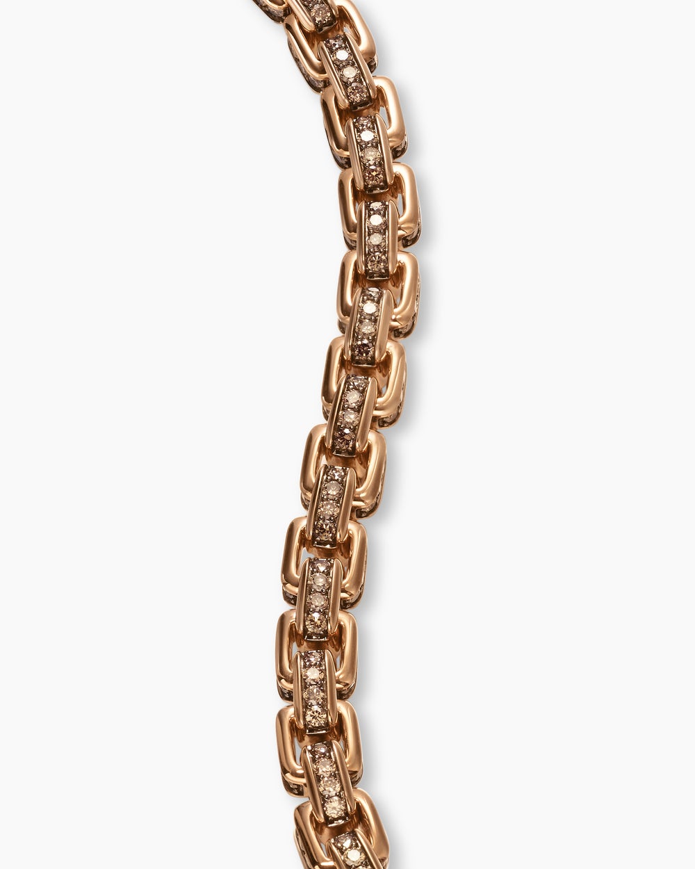 Mens Box Chain Bracelet in 18K Rose Gold, 7.3mm