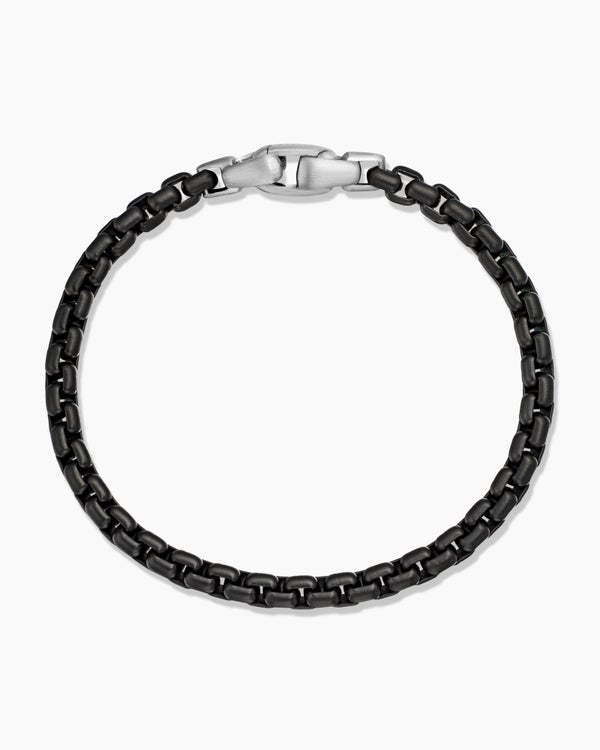Box Chain Bracelet in Darkened Stainless Steel, 5mm