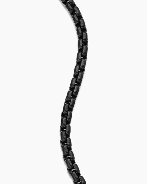 Mens Box Chain Bracelet in Darkened Stainless Steel, 5mm