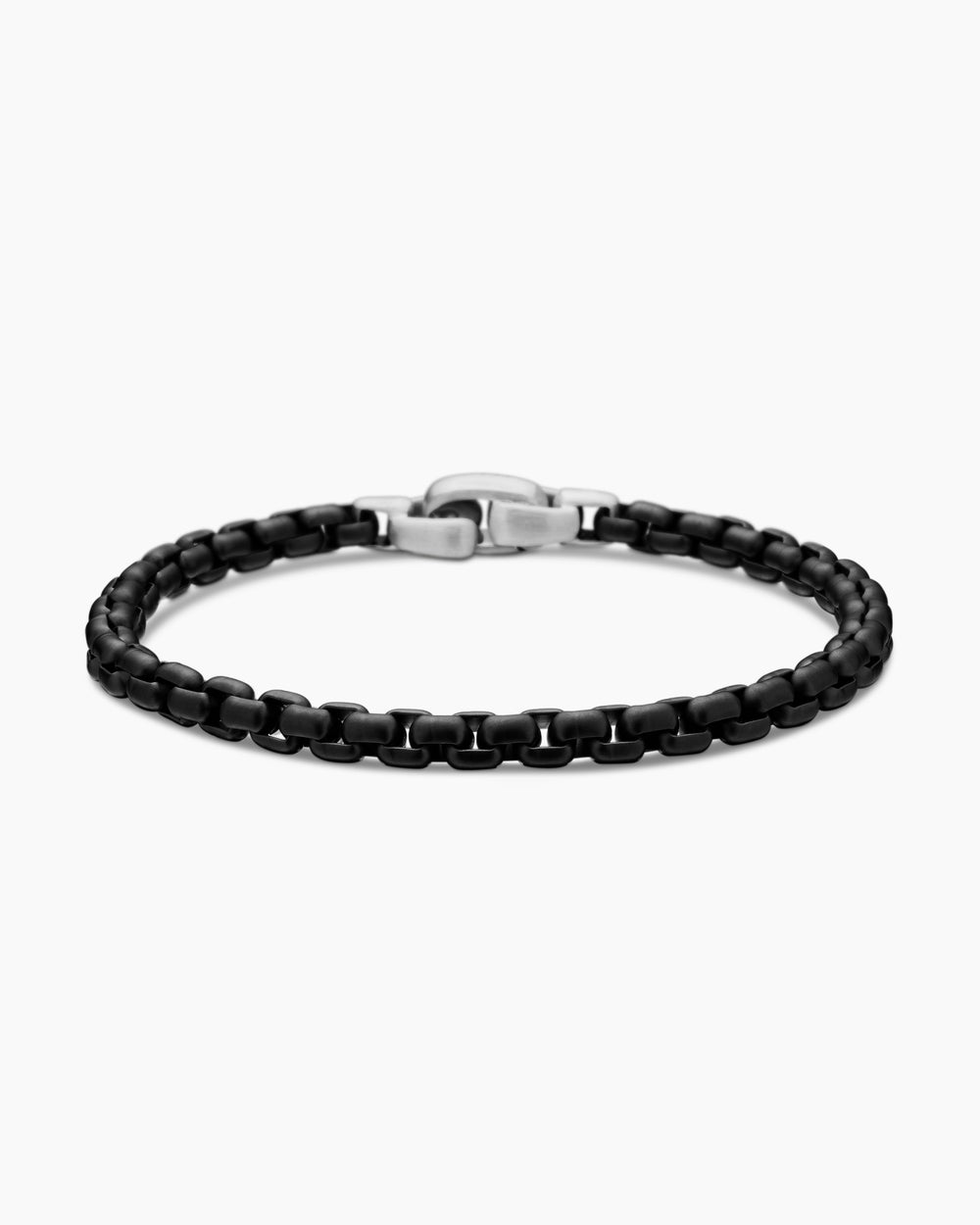 Mens Box Chain Bracelet in Darkened Stainless Steel, 5mm