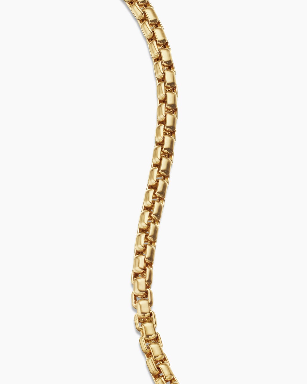 Mens Box Chain Bracelet in 18K Yellow Gold, 5mm