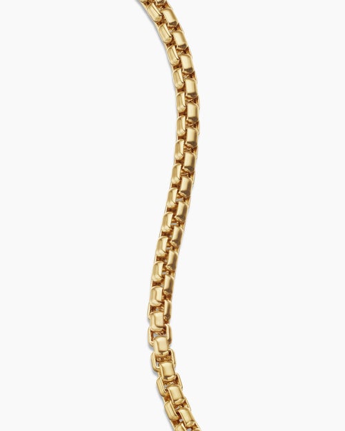 Mens Box Chain Bracelet in 18K Yellow Gold, 5mm
