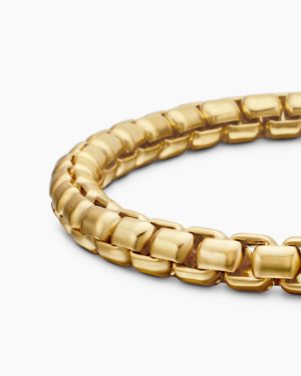 Mens Box Chain Bracelet in 18K Yellow Gold, 5mm
