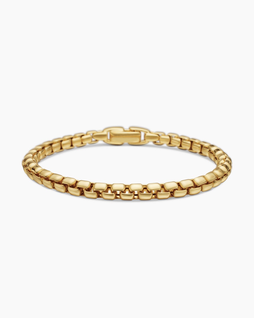 Mens Box Chain Bracelet in 18K Yellow Gold, 5mm