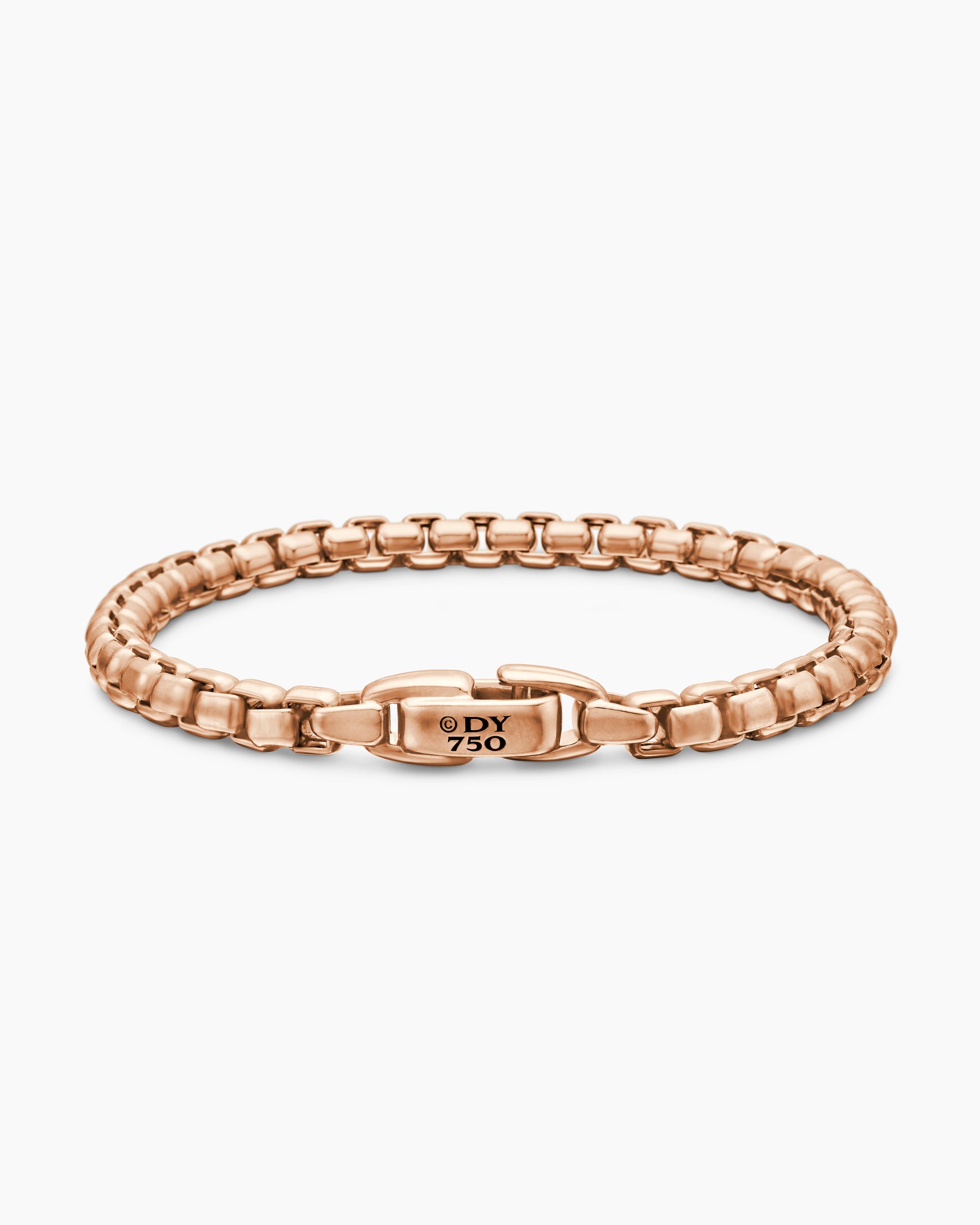 Mens Box Chain Bracelet in 18K Rose Gold, 5mm David Yurman UK
