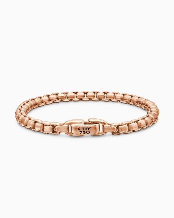 Box Chain Bracelet in 18K Rose Gold, 5mm