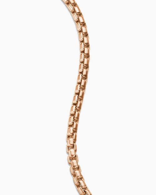 Mens Box Chain Bracelet in 18K Rose Gold, 5mm