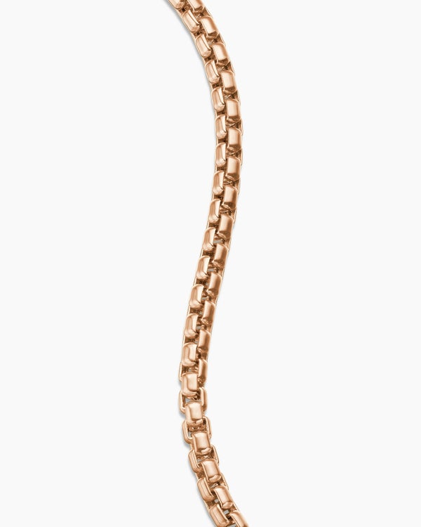 Box Chain Bracelet in 18K Rose Gold, 5mm