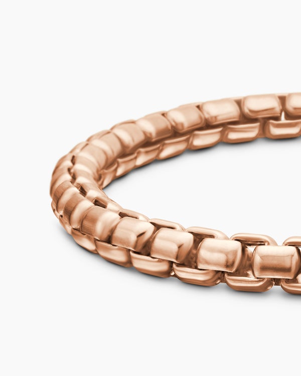 Box Chain Bracelet in 18K Rose Gold, 5mm