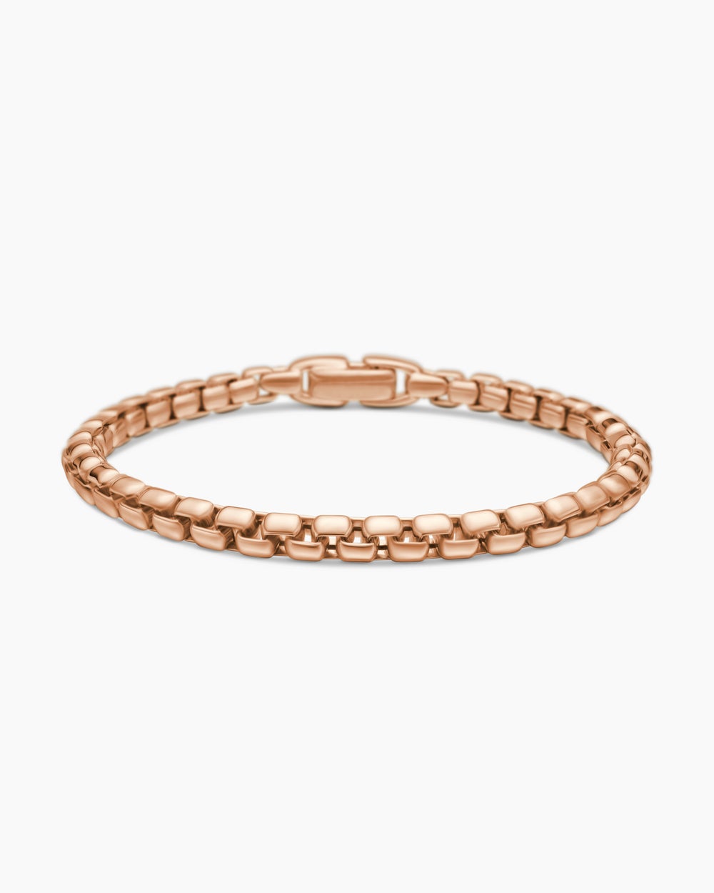 Mens Box Chain Bracelet in 18K Rose Gold, 5mm