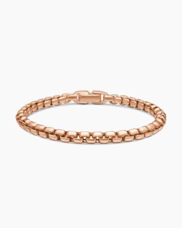 Box Chain Bracelet in 18K Rose Gold, 5mm