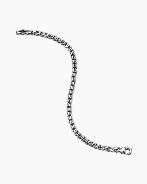 Double Box Chain Bracelet in Sterling Silver, 4mm