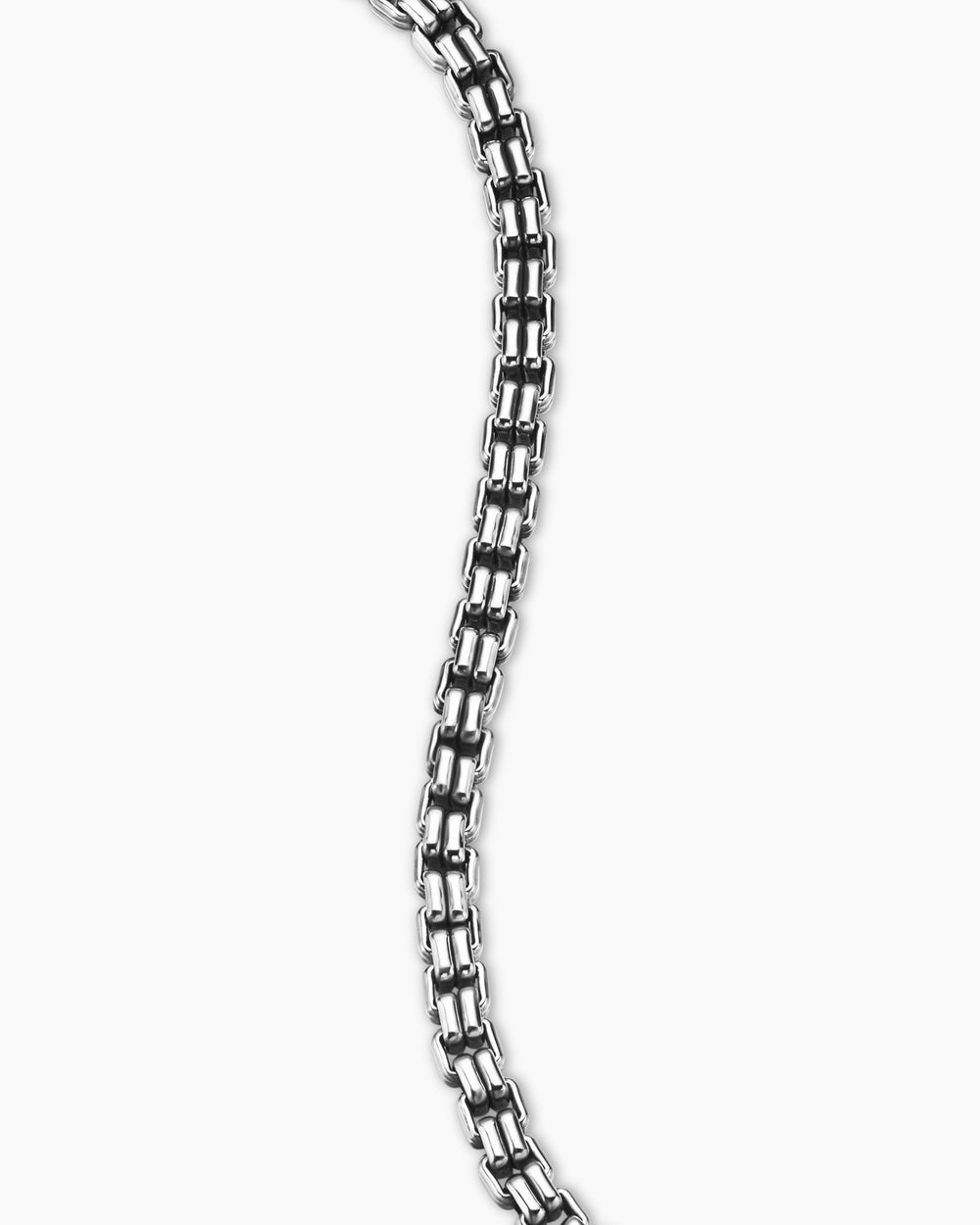 Mens Double Box Chain Bracelet in Sterling Silver, 4mm