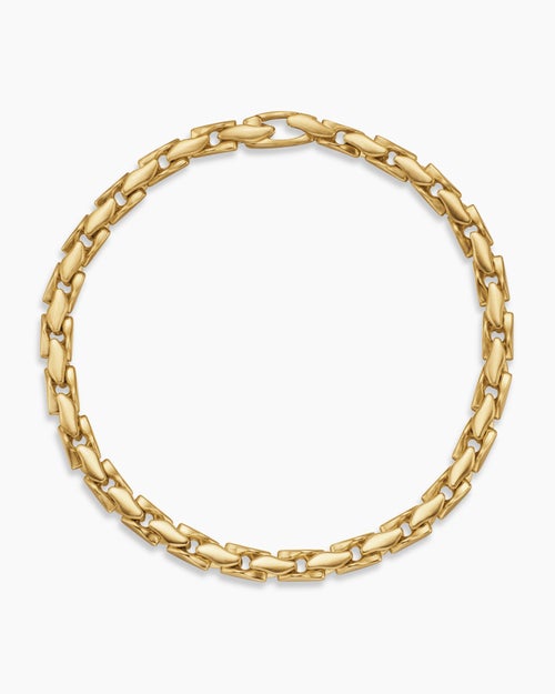 Mens Fluted Chain Bracelet in 18K Yellow Gold, 5mm