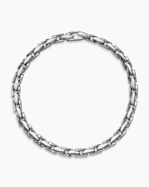 Mens Fluted Chain Bracelet in Sterling Silver, 5mm