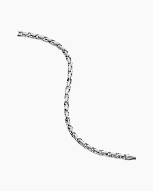 Mens Fluted Chain Bracelet in Sterling Silver, 5mm