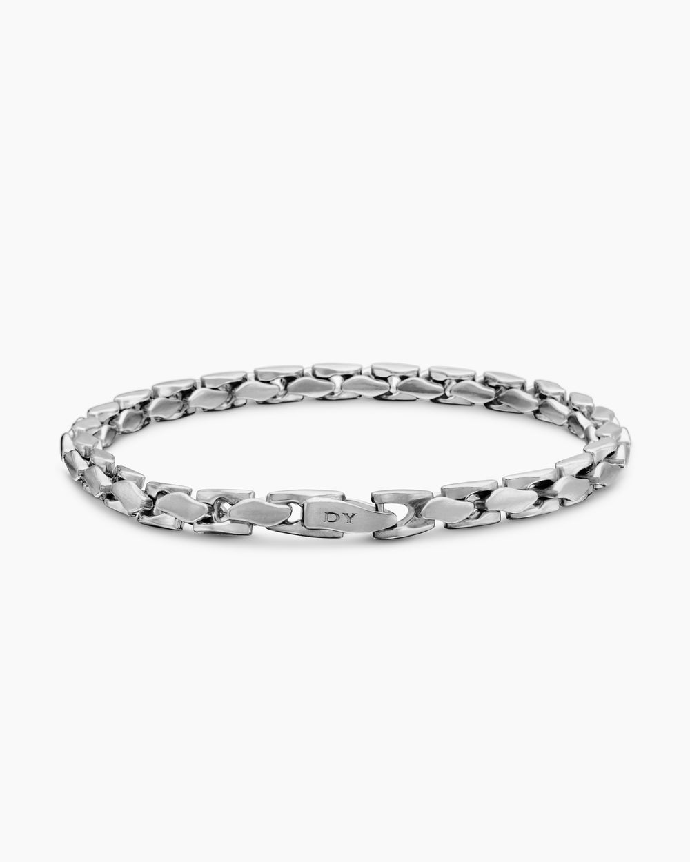 Mens Fluted Chain Bracelet in Sterling Silver, 5mm