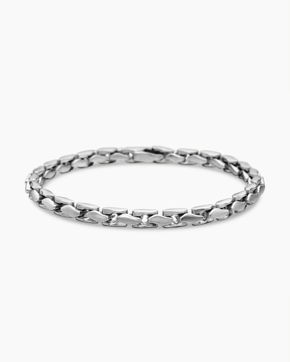 Mens Fluted Chain Bracelet in Sterling Silver, 5mm