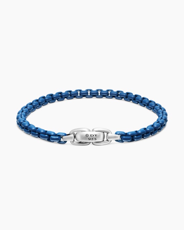 Bracelet Box Chain en argent sterling avec acier inoxydable, 5 mm