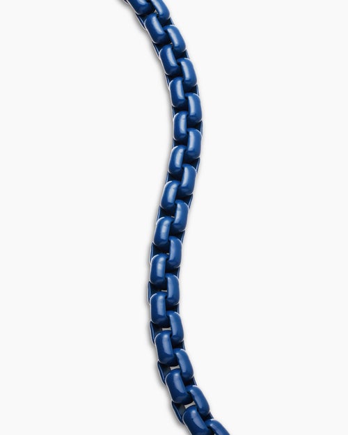 Mens Box Chain Bracelet in Sterling Silver with Stainless Steel, 5mm