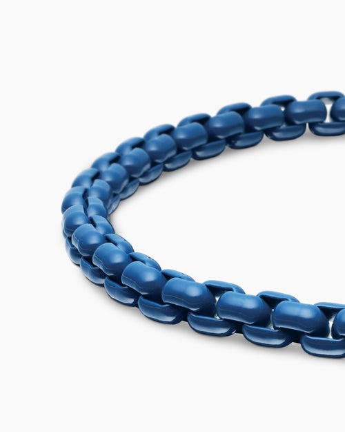 Mens Box Chain Bracelet in Sterling Silver with Stainless Steel, 5mm