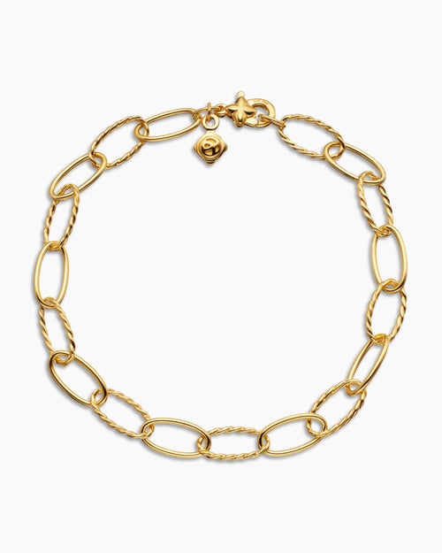 Womens Oval Link Bracelet in 18ct Yellow Gold, 11.3mm