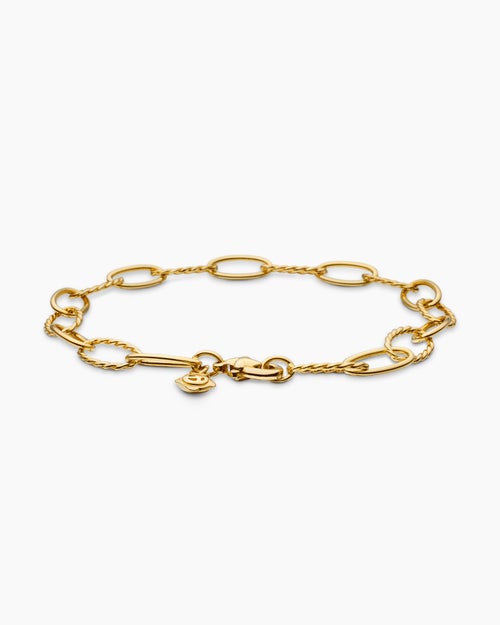 Womens Oval Link Bracelet in 18K Yellow Gold, 11.3mm
