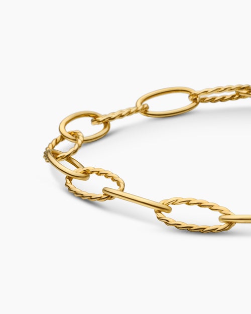 Womens Oval Link Bracelet in 18ct Yellow Gold, 11.3mm