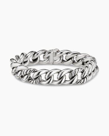 Curb Chain Bracelet in Sterling Silver, 13.5mm