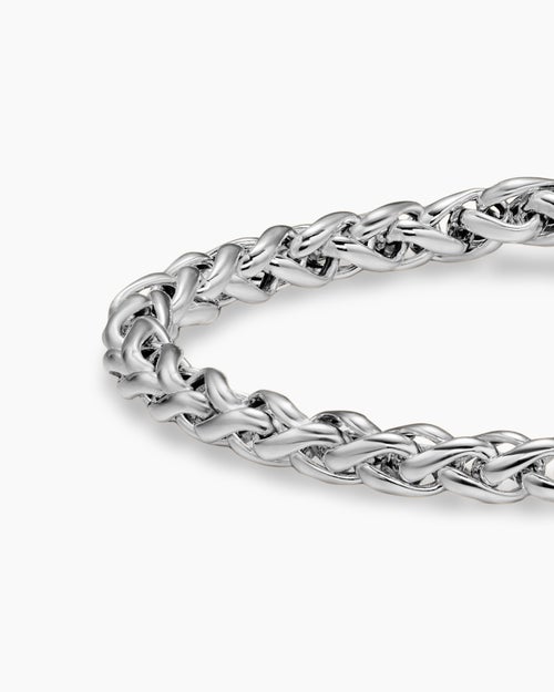 Mens Wheat Chain Bracelet in Sterling Silver, 4mm