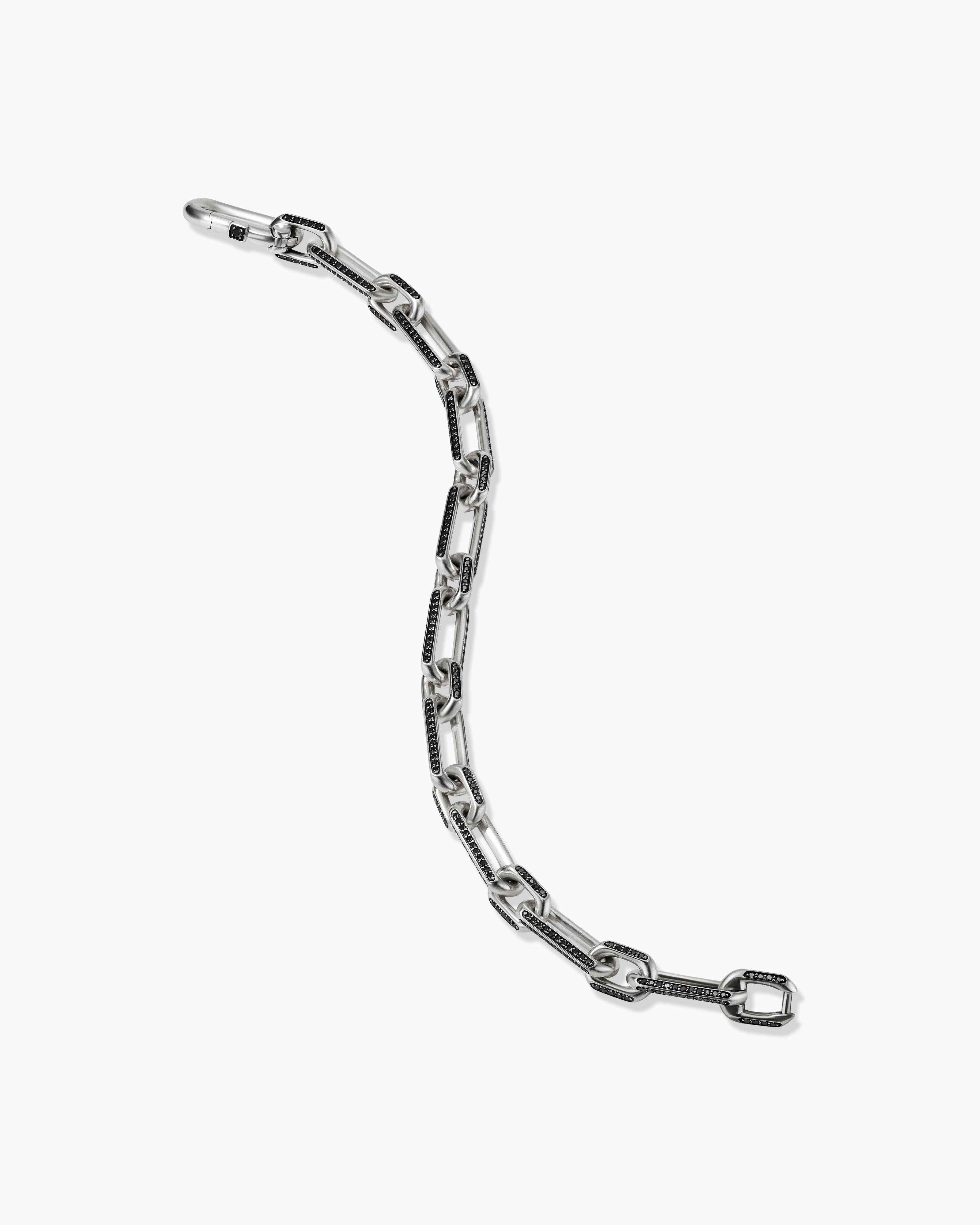 Curb Chain Angular Link Bracelet in Sterling Silver, 8.7mm