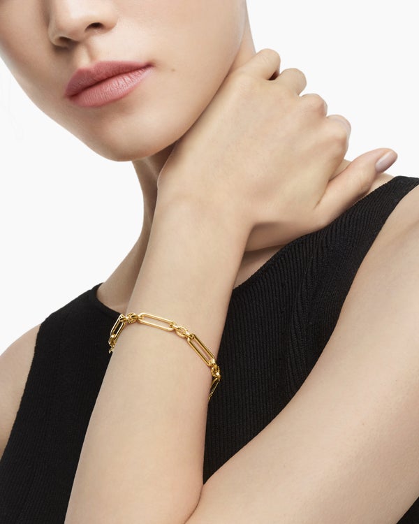 Bracelet en chaîne Lexington en or jaune 18 carats, 6,5 mm