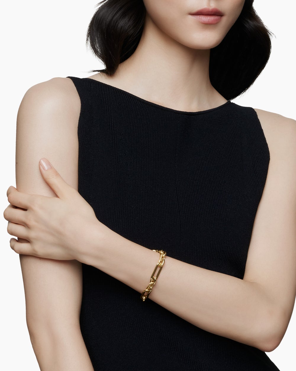 Bracelet chaîne Lexington en or jaune 18 carats, 9,8 mm pour femmes