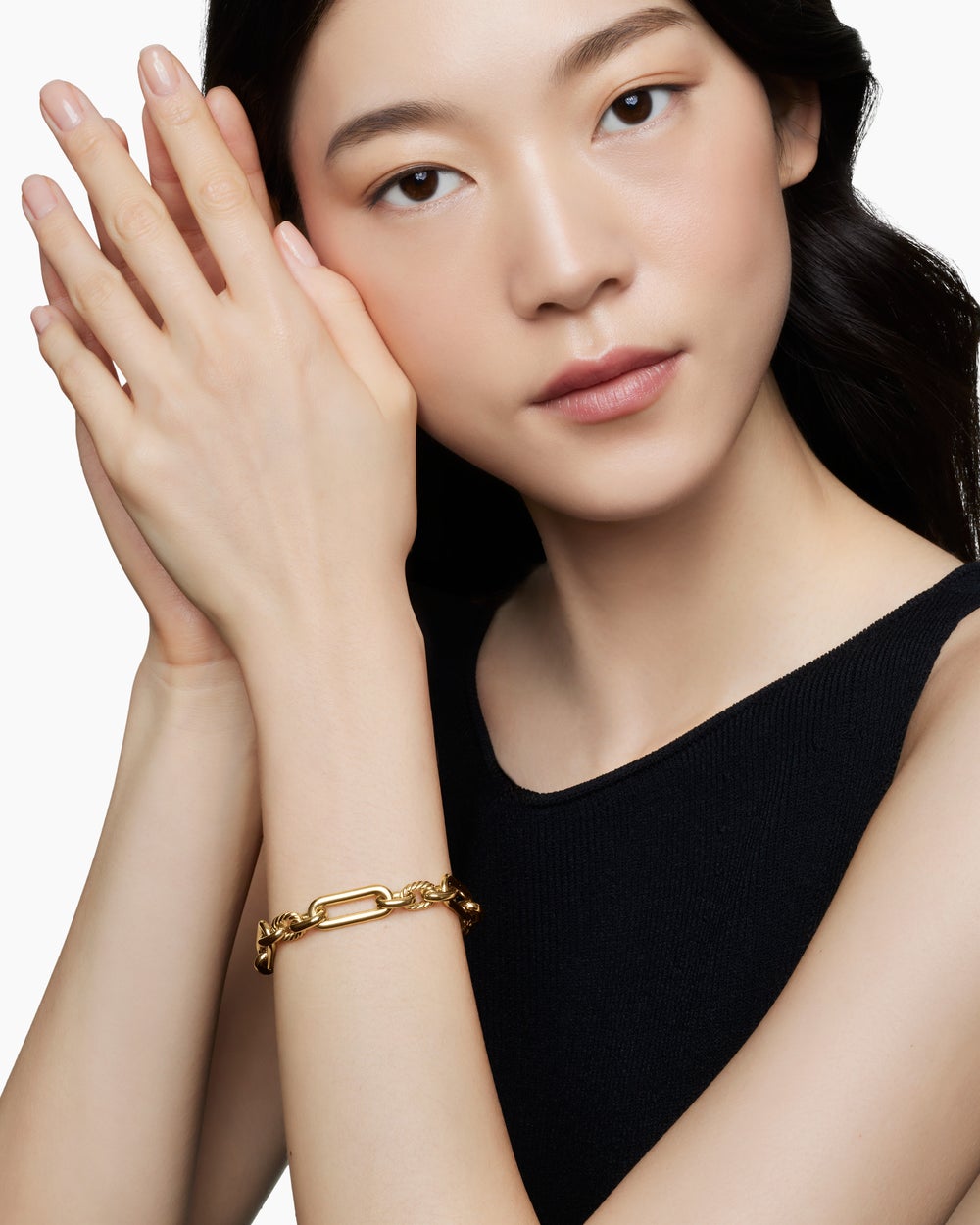 Bracelet chaîne Lexington en or jaune 18 carats, 9,8 mm pour femmes