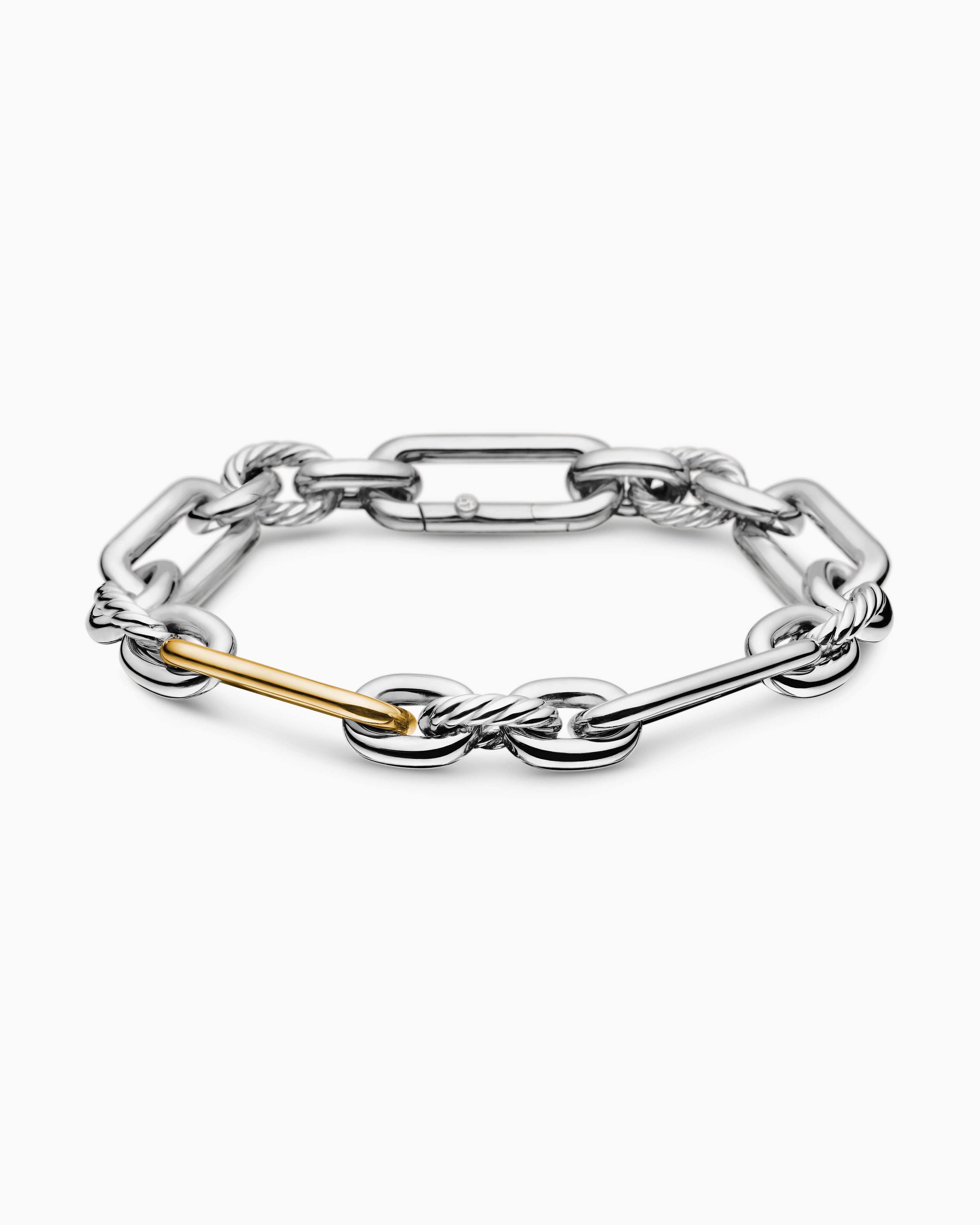 DY Madison Chain Bracelet in Sterling Silver with 18K Yellow Gold